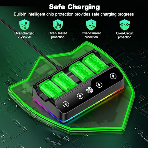 Rechargeable Battery Packs with Charger for Xbox One Controller, Charging Station Dock with 2 x 6200mWh Batteries Pack, Xbox One Charging Accessories Kit for Xbox Series X|S/One S|X/One Elite in Kuwait