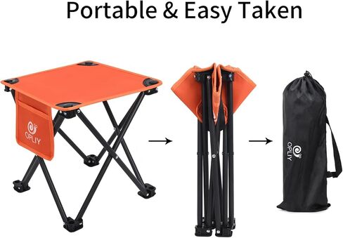 Opliy Camping Stool, Folding Samll Chair Portable Camp Stool for Camping Fishing Hiking Gardening and Beach, Camping Seat with Carry Bag (Green, L 13.5") in Kuwait