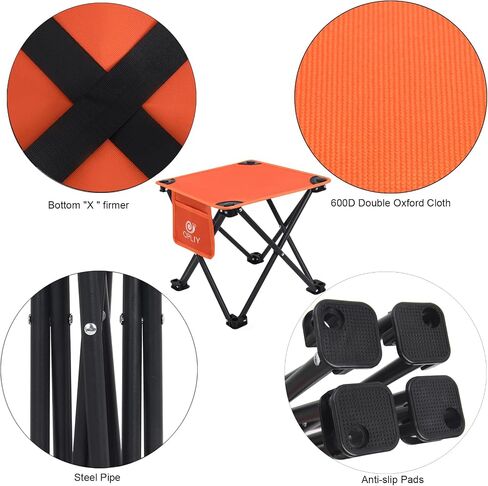 Opliy Camping Stool, Folding Samll Chair Portable Camp Stool for Camping Fishing Hiking Gardening and Beach, Camping Seat with Carry Bag (Green, L 13.5") in Kuwait