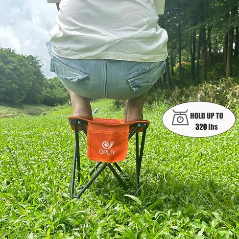Opliy Camping Stool, Folding Samll Chair Portable Camp Stool for Camping Fishing Hiking Gardening and Beach, Camping Seat with Carry Bag (Green, L 13.5") in Kuwait
