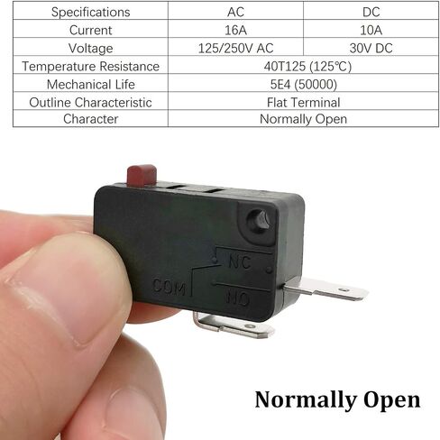 Microwave Oven Door Switch Replacement Part, 16A 125VAC, KW3AT-16 (Downward Compatible with KW3A-16), 2X Normally Open + 1x Normally Closed in Kuwait