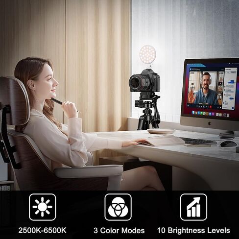 Hagibis LED Video Light, 2500mAh Rechargeable Camera Light, CRI97+ Dimmable Ring Light with Cold Shoe Mount, Portable Photography Lighting for Camera Phone Photography, Vlog Filming&TikTok Live(Pink) in Saudi Arabia