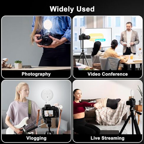Hagibis LED Video Light, 2500mAh Rechargeable Camera Light, CRI97+ Dimmable Ring Light with Cold Shoe Mount, Portable Photography Lighting for Camera Phone Photography, Vlog Filming&TikTok Live(Pink) in Saudi Arabia