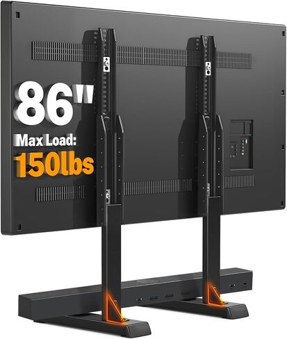 Universal TV Legs, Table Top TV Stand Base with Height Adjustable for Most 37 to 86 Inch TVs, Wobble-Free Replacement with Cable Management, Holds up to 150lbs, Max VESA 800x600mm, Black (Black) in Saudi Arabia