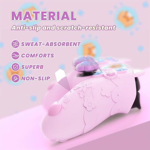 PlayVital for PS5 Controller Skin Cover - Cute Spring Lesser Panda Silicone Case for PS5 Controller with Thumbstick Caps & Sticker - Full Protection, Charging Dock Compatible - Cotton Candy Pink in Kuwait