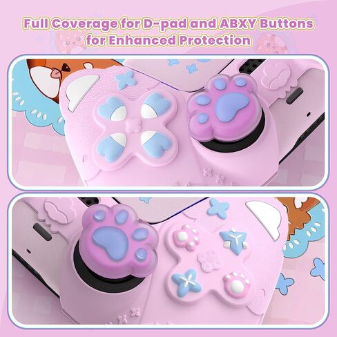 PlayVital for PS5 Controller Skin Cover - Cute Spring Lesser Panda Silicone Case for PS5 Controller with Thumbstick Caps & Sticker - Full Protection, Charging Dock Compatible - Cotton Candy Pink in Kuwait