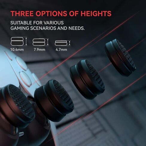 Playvital 3 ارتفاع درع الإبهام CUSTION CUSHION CAPS قبضة الإبهام لـ PS5 ، ل PS4 ، غطاء قبضة الإبهام للوحدة اللاسلكية Xbox Core ، أغطية قبضة الإبهام لأجهزة Xbox One ، Elite Series 2 ، لـ Switch Pro - Black in Saudi Arabia