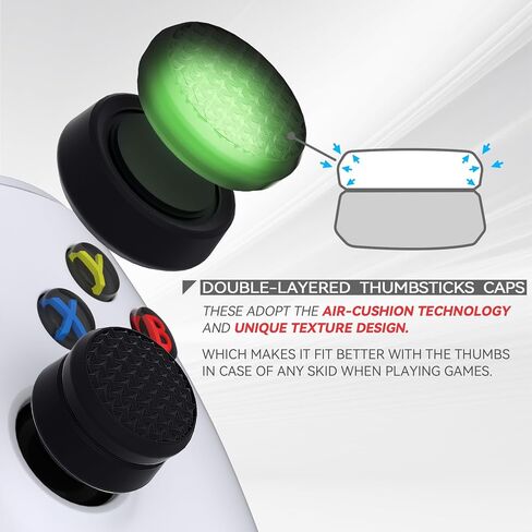 Playvital 3 ارتفاع درع الإبهام CUSTION CUSHION CAPS قبضة الإبهام لـ PS5 ، ل PS4 ، غطاء قبضة الإبهام للوحدة اللاسلكية Xbox Core ، أغطية قبضة الإبهام لأجهزة Xbox One ، Elite Series 2 ، لـ Switch Pro - Black in Saudi Arabia