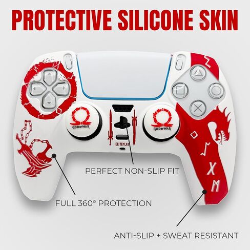 الأصفر والأحمر DPOOL vs Wolve WOLLE SILICONE SILICONE SKINE لوحدة التحكم PS5 ، حالة مطاطية ناعمة لوحدة التحكم اللاسلكية PS5 مع مجموعة قبضة الإبهام in Kuwait
