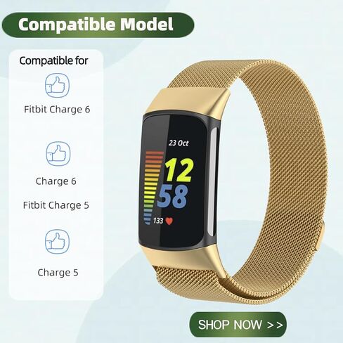 Bands with Case Compatible for Fitbit Charge 6/5, Metal Adjustable Braided Strap with Magnetic Clasp, Stainless Steel Mesh Loop TPU Bumper Cover for Men Women in Kuwait