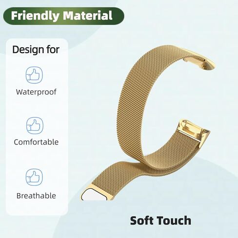 Bands with Case Compatible for Fitbit Charge 6/5, Metal Adjustable Braided Strap with Magnetic Clasp, Stainless Steel Mesh Loop TPU Bumper Cover for Men Women in Kuwait