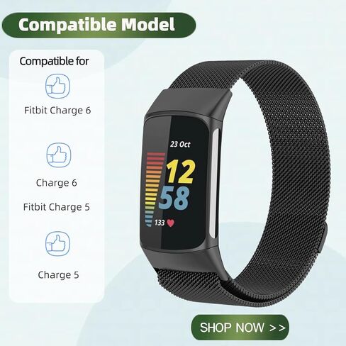 Bands with Case Compatible for Fitbit Charge 6/5, Metal Adjustable Braided Strap with Magnetic Clasp, Stainless Steel Mesh Loop TPU Bumper Cover for Men Women in Kuwait