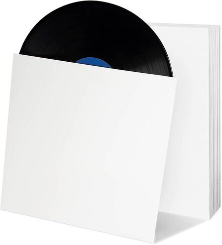20ct 12-Inch LP Vinyl Record Jackets - 350gsm White Cardboard Covers, Blank Album for Outer Sleeves, No Center Hole, for CD Collection in Kuwait