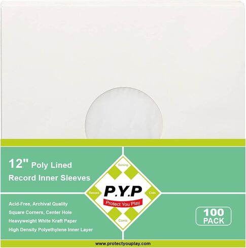 20ct 12-Inch LP Vinyl Record Jackets - 350gsm White Cardboard Covers, Blank Album for Outer Sleeves, No Center Hole, for CD Collection in Kuwait