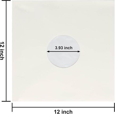 20ct 12-Inch LP Vinyl Record Jackets - 350gsm White Cardboard Covers, Blank Album for Outer Sleeves, No Center Hole, for CD Collection in Kuwait