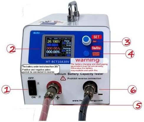 High Precision LiFePO4 Battery Capacity Tester, 5V 50A/30V 10A LiFePO4 Load Detection Aging Lightning Arrester Partial Capacity Balance (110V US Standard) (10A 110V US Plug) in Saudi Arabia
