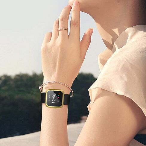 [8 عبوات] حالة واقي الشاشة متوافقة مع Fitbit versa lite ، شاملة غلاف واقية من الخدش المطلي بالغطاء الخدش (8 ألوان ، بالعكس) in Kuwait