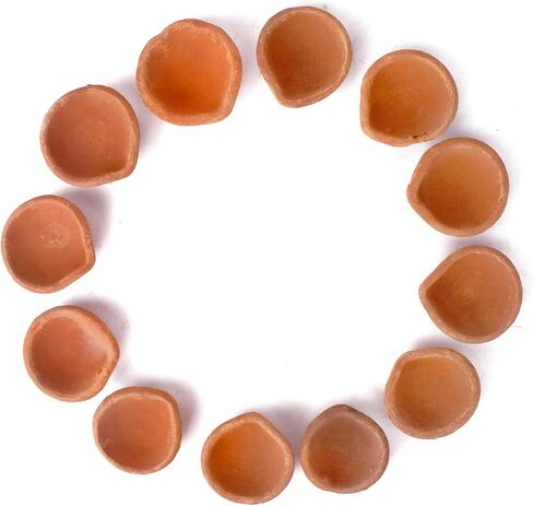 SATVIK Handmade Clay Diya 12 Pc Set. Traditional Terracotta Natural Earthen Oil Lamp Diyas Welcome Dia with Cotton Wicks Batti. Diwali Deepawali Decoration Indian Housewarming Return Gift Items in Saudi Arabia