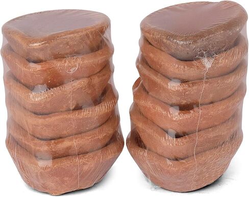 SATVIK Handmade Clay Diya 12 Pc Set. Traditional Terracotta Natural Earthen Oil Lamp Diyas Welcome Dia with Cotton Wicks Batti. Diwali Deepawali Decoration Indian Housewarming Return Gift Items in Saudi Arabia
