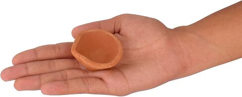 SATVIK Handmade Clay Diya 12 Pc Set. Traditional Terracotta Natural Earthen Oil Lamp Diyas Welcome Dia with Cotton Wicks Batti. Diwali Deepawali Decoration Indian Housewarming Return Gift Items in Saudi Arabia