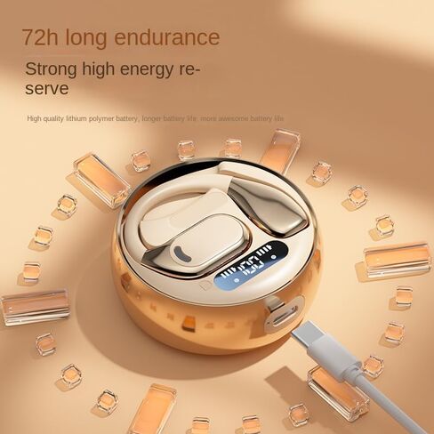 Open Ear Earbuds, Wireless Earbuds Bluetooth 5.4, LED Display Bluetooth Earphone for Workout/Running, AI Noise Reduction Touch Controls, 72hr Playtime,Waterproof (Black) in Saudi Arabia