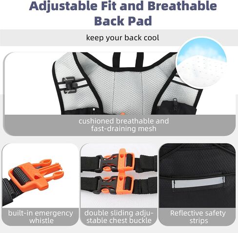 2 Pack Hydration Backpack Pack with 2L Hydration Bladders, TNYSPORT Lightweight Breathable Water Backpack with Multiple Pockets, Reinforced Shoulder Straps for Hiking, Running, Biking in Kuwait