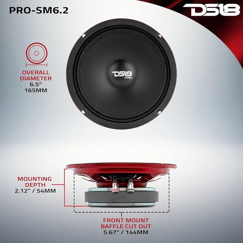 DS18 PRO-SM69.2 6x9 Shallow Water Resistant Cone Mid-Range Loudspeaker 500W Max Power, 250W RMS, 2 Ohms - Perfect for Motorcycle Applications (1 Speaker) in Saudi Arabia