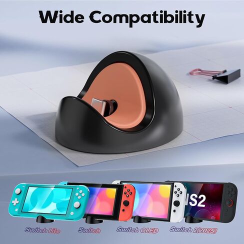 Switch Charging Dock for Nintendo Switch 2 (2025) or 1/Lite/OLED,Portable Carrying Charging Station for Travel or Outdoor and Home(No Cable Included in Saudi Arabia