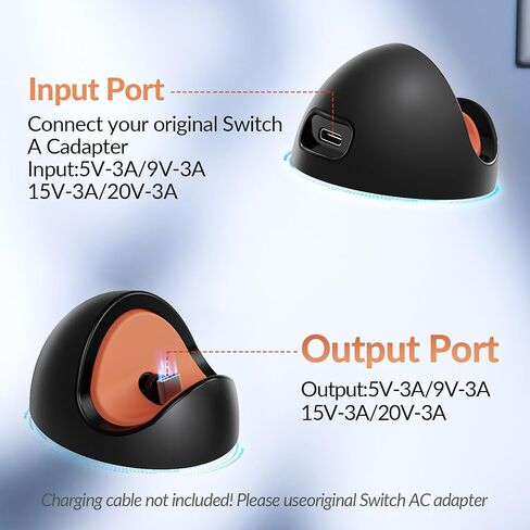 Switch Charging Dock for Nintendo Switch 2 (2025) or 1/Lite/OLED,Portable Carrying Charging Station for Travel or Outdoor and Home(No Cable Included in Saudi Arabia