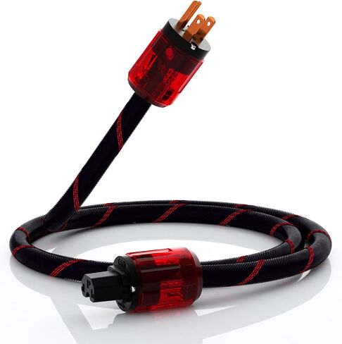 كابل طاقة صوت Monosaudio 12AWG HiFi من النحاس النقي عالي النقاء OFC Audiophile سلك طاقة مطلي بالذهب قابس 125 فولت 15 أمبير كابل طاقة مجدول HiFi لمكبر الصوت، والفرعي، والقرص الدوار، والأمبير، وDAC (6.6 قدم/2 متر) in Saudi Arabia