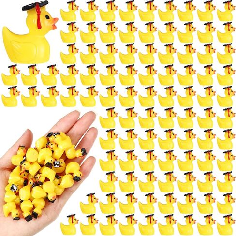 Rotatingpals 150 Pcs Mini Resin Graduation Ducks with Black Graduation Hat Mini Resin Ducks Miniature Ducks Figurine Graduation Party Favors Art Crafts for Graduation Gifts Family School in Saudi Arabia