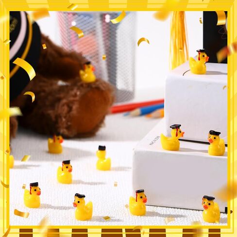 Rotatingpals 150 Pcs Mini Resin Graduation Ducks with Black Graduation Hat Mini Resin Ducks Miniature Ducks Figurine Graduation Party Favors Art Crafts for Graduation Gifts Family School in Saudi Arabia