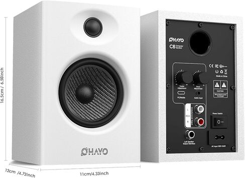مكبرات الصوت Ohayo 60W للكمبيوتر للموسيقى والألعاب ، Bluetooth 5.3 ، مكبرات صوت Stereo 2.0 لجهاز الكمبيوتر المكتبي أو الكمبيوتر المحمول ، إدخال 3.5 مم RCA ، مدخلات USB ، زوج واحد ، أسود in Kuwait