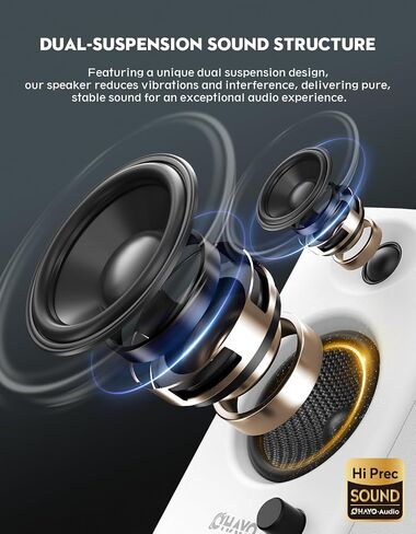 مكبرات الصوت Ohayo 60W للكمبيوتر للموسيقى والألعاب ، Bluetooth 5.3 ، مكبرات صوت Stereo 2.0 لجهاز الكمبيوتر المكتبي أو الكمبيوتر المحمول ، إدخال 3.5 مم RCA ، مدخلات USB ، زوج واحد ، أسود in Kuwait