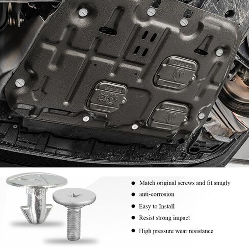 HEVLE Lower Engine Cover Bolt Pin Screws, 6PCS Splash Shield Hardware Bolts 90674-TY2-A01 and 2PCS Engine Lower Cover Pin Screws 90105-TBA-A00 Compatible with Honda Accord Civic CR-V Acura (8PCS) in Saudi Arabia