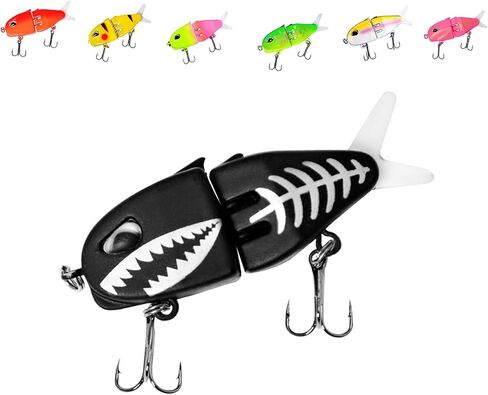طعم Mini Glide لـ Bass Fishing Small Glide Multi-Cointed Swimbait Wobbler Swear Swicking Swimming Bait مع خطاف مزدوج للمياه العذبة الملحون الباس in Kuwait
