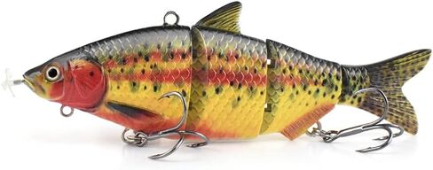 ODS Robotic Fishing Lure Animated Sinking Electric Segmented Bait with Metal Joint for Freshwater and Saltwater in Kuwait