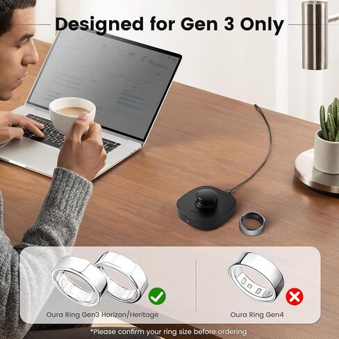 Compatible with Oura Ring Gen 3 Charger, Fast Charging Dock with USB-C Cable for Ring Gen 3 Horizon/Heritage (Size 8) in Saudi Arabia