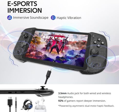 OnePro Cloud Handheld Portable Remote Play Gaming Console, For Xbox Cloud Gaming, NVIDIA GeForce NOW, Playstation, PC, Long-Battery Life, 7" 1080P Touchscreen, Lightweight Retro Game Handheld - 64G in Saudi Arabia