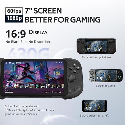 OnePro Cloud Handheld Portable Remote Play Gaming Console, For Xbox Cloud Gaming, NVIDIA GeForce NOW, Playstation, PC, Long-Battery Life, 7" 1080P Touchscreen, Lightweight Retro Game Handheld - 64G in Saudi Arabia