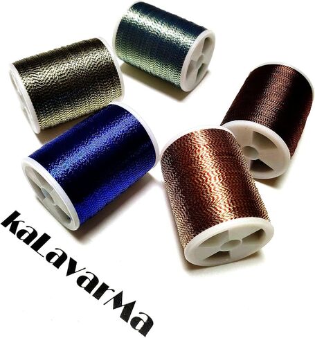 (8pcs*240yd) Kalavarma 240 Yards/Spool 220M Metallic Wrapping Thread for Fishing Rod Guide 8 Colors in Saudi Arabia