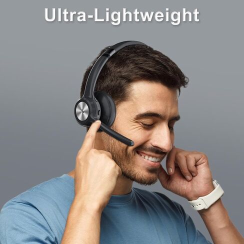 Bluetooth headset Wireless Trucker Headset with Noise Cancelling & Mute Button,40Hrs Driver Headphone for Cellphone Office Work in Saudi Arabia