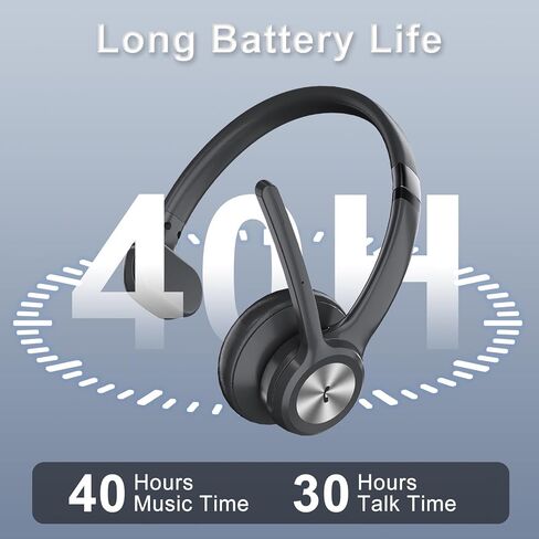 Bluetooth headset Wireless Trucker Headset with Noise Cancelling & Mute Button,40Hrs Driver Headphone for Cellphone Office Work in Saudi Arabia
