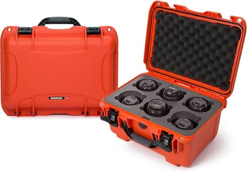 Nanuk 918 Waterproof Hard Case with Custom Foam Insert for 6 Lenses - Silver in Saudi Arabia