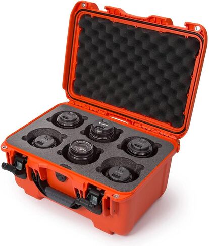 Nanuk 918 Waterproof Hard Case with Custom Foam Insert for 6 Lenses - Silver in Saudi Arabia