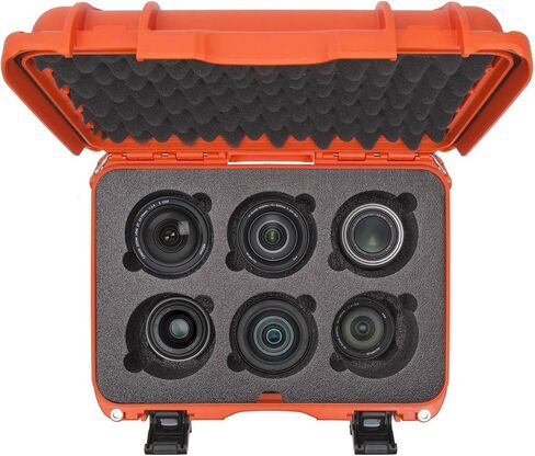 Nanuk 918 Waterproof Hard Case with Custom Foam Insert for 6 Lenses - Silver in Saudi Arabia