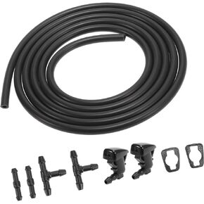 Windshield Washer Nozzles with 2pcs Connectors 8S4Z-17603-AA 2 Meters Windshield Washer Hose Front for Ford Focus 2008-2010