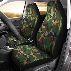 Bulopur Green Camo Vehicle Cushion Cover Replacement Interior Accessories Most Cars Decoration Auto Seat Protector