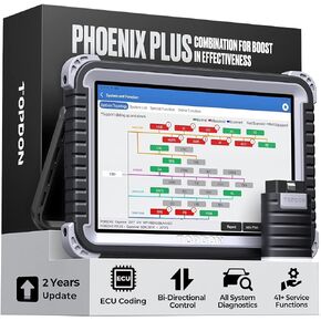Phoenix Plus ECU Coding Scan Tool, Topology Map Bidirectional Diagnostic Scanner, IMMO, OEM Full System, 41+ Service, AutoAuth for FCA SGW, V.A.G Guided Function, 2 Years Free Update
