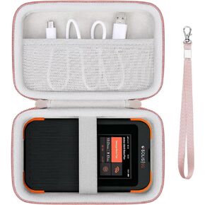 Hard Carrying Case for Solis 5G WiFi Mobile Hotspot for Travel, Local and International Coverage Router, Protective Cases Bag with Mesh Bag for USB Cable and Accessories, Black+Orange